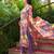 Women purple viscose rayon floral embroidered straight kurta trousers with dupatta