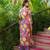 Women purple viscose rayon floral embroidered straight kurta trousers with dupatta