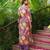 Women purple viscose rayon floral embroidered straight kurta trousers with dupatta