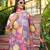 Women purple viscose rayon floral embroidered straight kurta trousers with dupatta