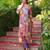 Women purple viscose rayon floral embroidered straight kurta trousers with dupatta