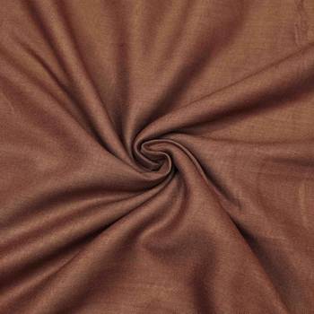 Brown cotton silk print handwork unstitched dress material 4