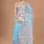 blue Jamdani silk blend Organza Saree With Blouse Piece