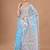 blue Jamdani silk blend Organza Saree With Blouse Piece