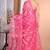 rani pink Jamdani silk blend Organza Saree With Blouse Piece