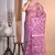 wine Jamdani silk blend Organza Saree With Blouse Piece