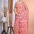 peach Jamdani silk blend Organza Saree With Blouse Piece