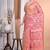 peach Jamdani silk blend Organza Saree With Blouse Piece