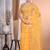 yellow Jamdani silk blend Organza Saree With Blouse Piece