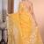 yellow Jamdani silk blend Organza Saree With Blouse Piece