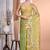 green Jamdani silk blend Organza Saree With Blouse Piece