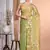 green Jamdani silk blend Organza Saree With Blouse Piece