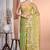 green Jamdani silk blend Organza Saree With Blouse Piece