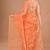 orange Jamdani silk blend Organza Saree With Blouse Piece