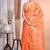 orange Jamdani silk blend Organza Saree With Blouse Piece