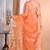 orange Jamdani silk blend Organza Saree With Blouse Piece