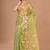 green Jamdani silk blend Organza Saree With Blouse Piece