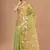 green Jamdani silk blend Organza Saree With Blouse Piece
