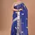 blue Chanderi silk blend Saree With Blouse Piece