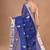 blue Chanderi silk blend Saree With Blouse Piece