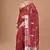 maroon Chanderi silk blend Saree With Blouse Piece