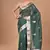 green Chanderi silk blend Saree With Blouse Piece