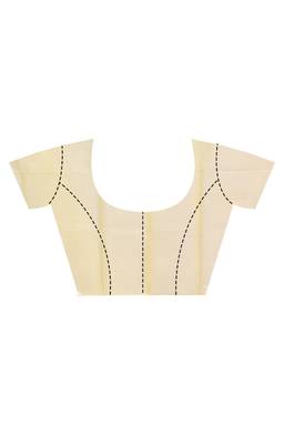light yellow Jamdani Saree With Blouse Piece 3