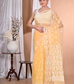 yellow Jamdani Saree With Blouse Piece