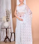 grey Jamdani Saree With Blouse Piece