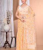 yellow Jamdani Saree With Blouse Piece