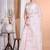 off white Pure Organza Tread Work Saree With Blouse Piece