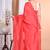 red Pure Chandari Mirror Work Saree With Blouse Piece