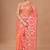 peach Organza Jamdani silk blend Saree With Blouse Piece