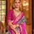 Grey silk blend printed saree with unstitched blouse