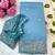 candy crush sky blue embroidered saree with stitched blouse