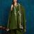 women's elegant angrakha style anarkali kurti set with embroidered dupatta