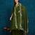 women's elegant angrakha style anarkali kurti set with embroidered dupatta