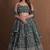 Enchanting Olive Green Zari, Sequence Embroidered Georgette Indian wedding lehenga choli