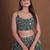 Enchanting Olive Green Zari, Sequence Embroidered Georgette Indian wedding lehenga choli