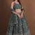Enchanting Olive Green Zari, Sequence Embroidered Georgette Indian wedding lehenga choli