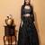 Delightfully Black Thread, Sequence Embroidered Georgette Indian wedding lehenga choli