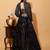 Delightfully Black Thread, Sequence Embroidered Georgette Indian wedding lehenga choli