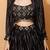 Delightfully Black Thread, Sequence Embroidered Georgette Indian wedding lehenga choli
