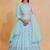 Sky-Blue Zari sequin Embroidered Georgette Indian Party wear lehenga dress