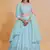 Sky-Blue Zari sequin Embroidered Georgette Indian Party wear lehenga dress