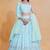 Catching Sky-Blue Zari, Sequence Embroidered Georgette Indian lehenga choli dress