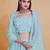 Sky-Blue Zari sequin Embroidered Georgette Indian Party wear lehenga dress