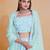Sky-Blue Zari sequin Embroidered Georgette lehenga choli dress