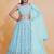 Sky-Blue Zari sequin Embroidered Georgette Indian Party wear lehenga dress