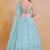 Sky-Blue Zari sequin Embroidered Georgette Indian Party wear lehenga dress